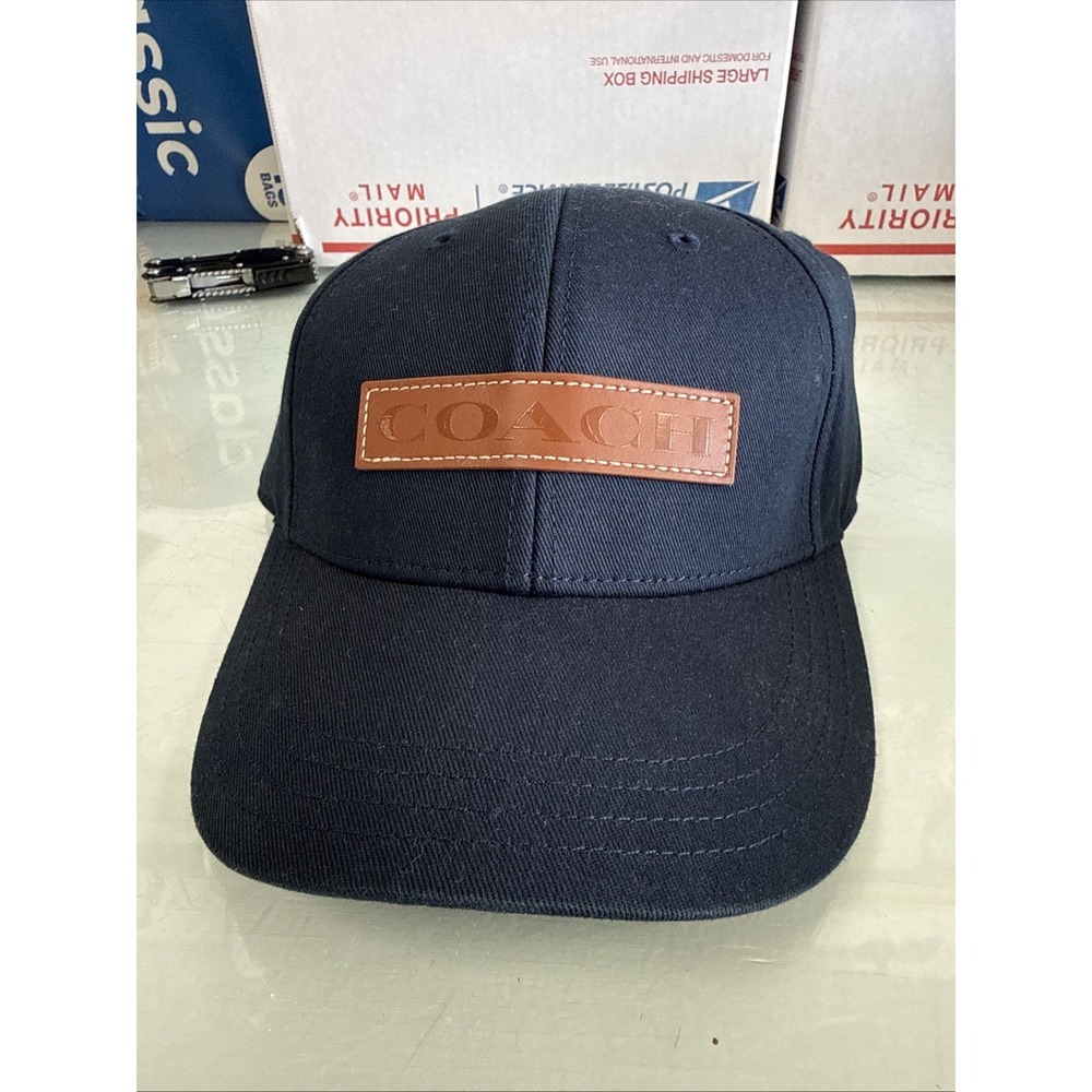New Coach Limited Edition Men's Cap Blue Adjustable Size Authentic Logo